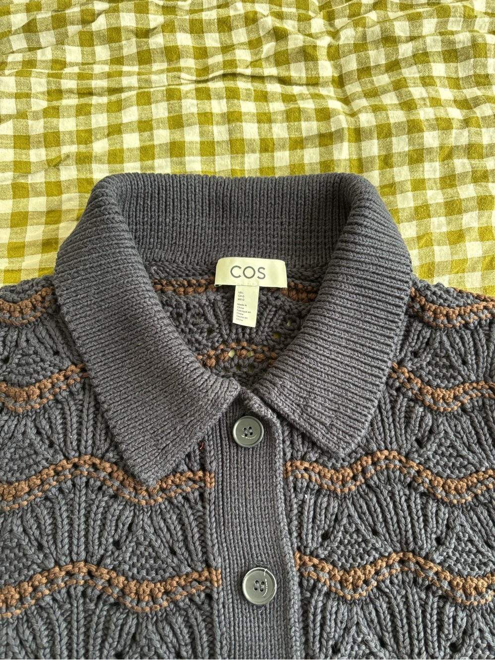 COS Pointelle-Knit Short Sleeve Cardigan - Picture 2 of 6